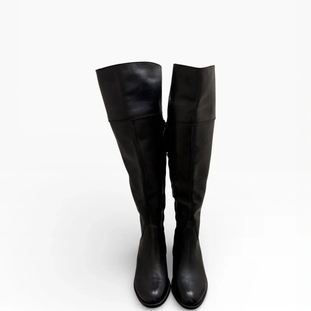 Vince camuto bollo black leather studded over the knee riding boots 8.5